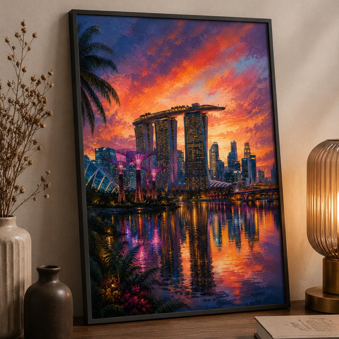 Singapore Marina Bay Sands Poster, Skyline Travel Poster