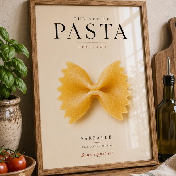 Art of Pasta Farfalle Italiana Buon Appetito Kitchen Food Print