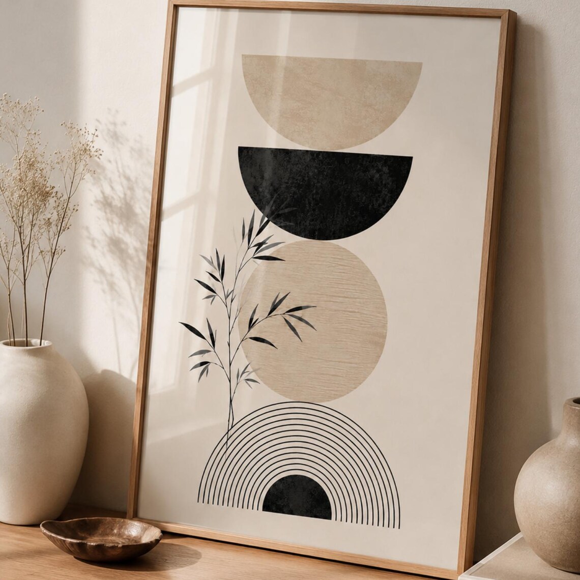 Abstract Geometric Art Print, Minimalist Boho Decor