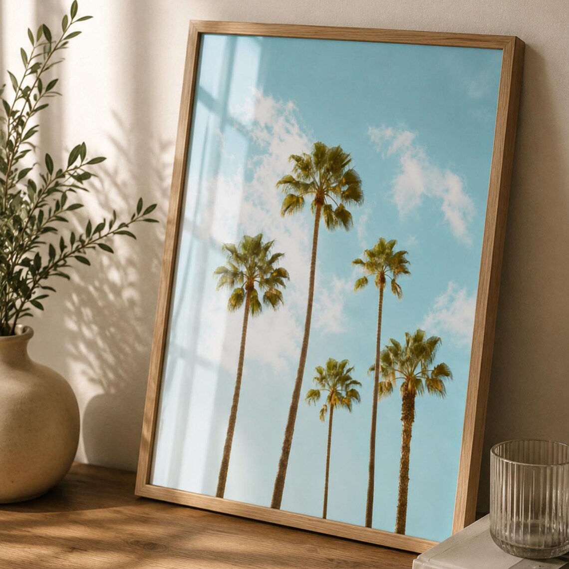 Palm Tree Wall Art, Tropical Beach Art Print