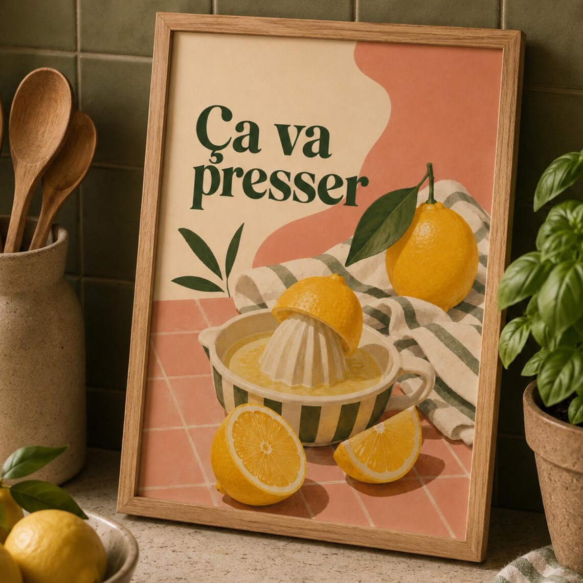 Lemon Art Print, French Kitchen Decor