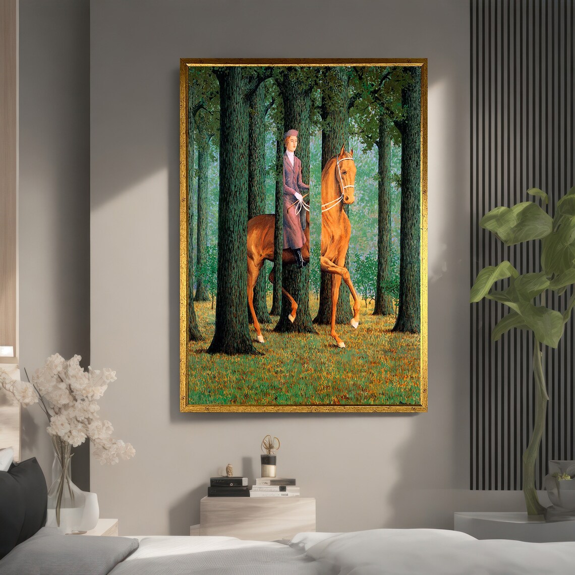Magritte Inspired Horse And Rider In Forest Art Print - Image 5
