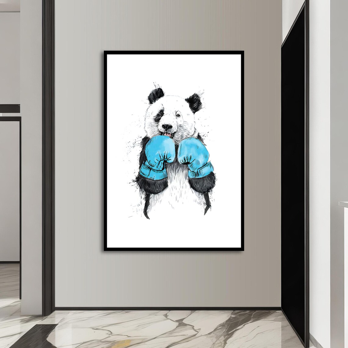Boxer Panda Painting, Charming Animal Art - Image 4