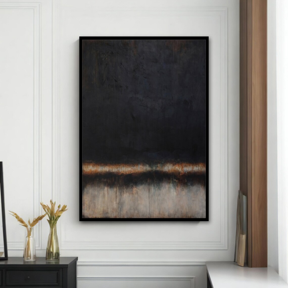 Abstract Dark Gradient Painting, Modern Art Gift - Image 4