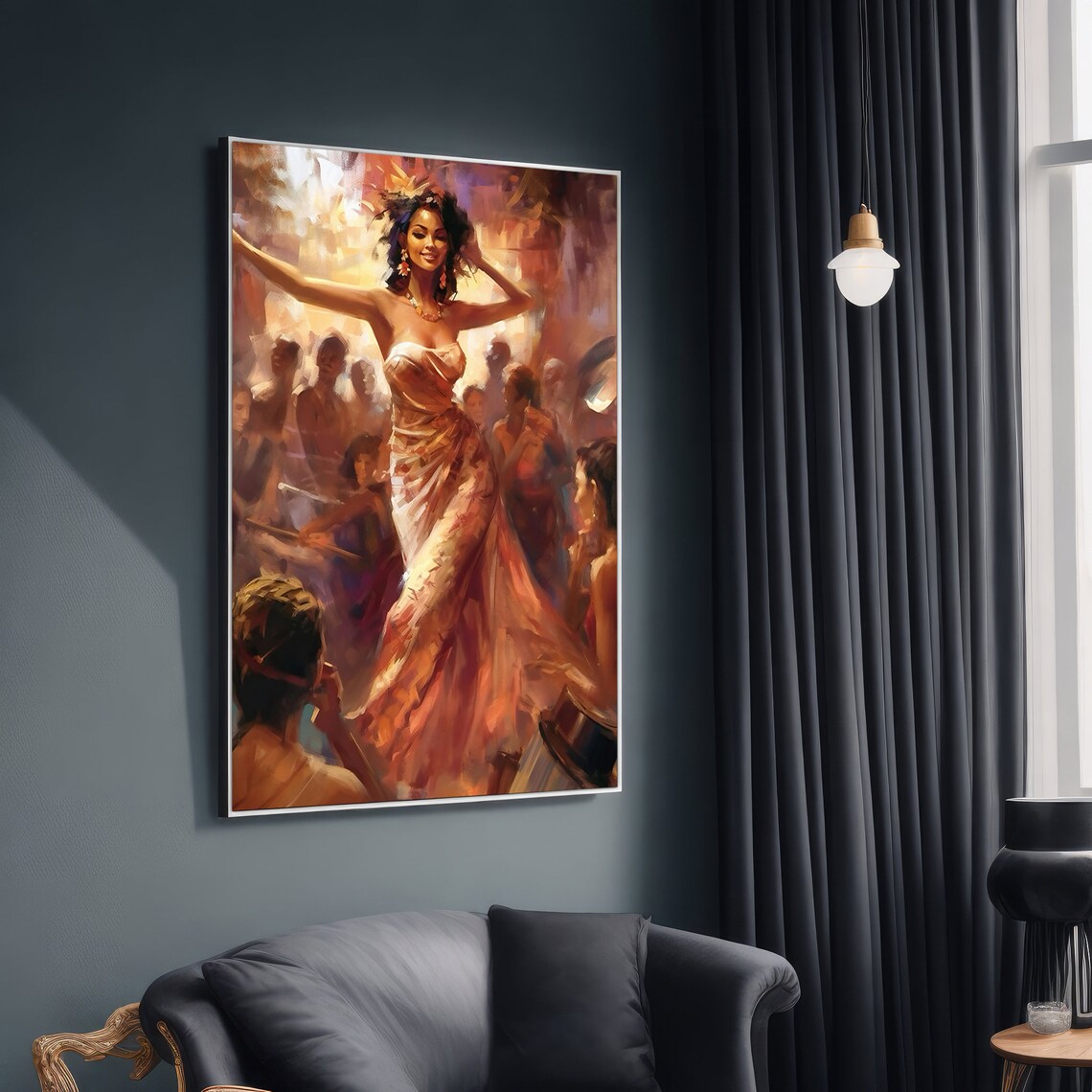 Joyful Carnival Dancer, Ethnic Festive Wall Art