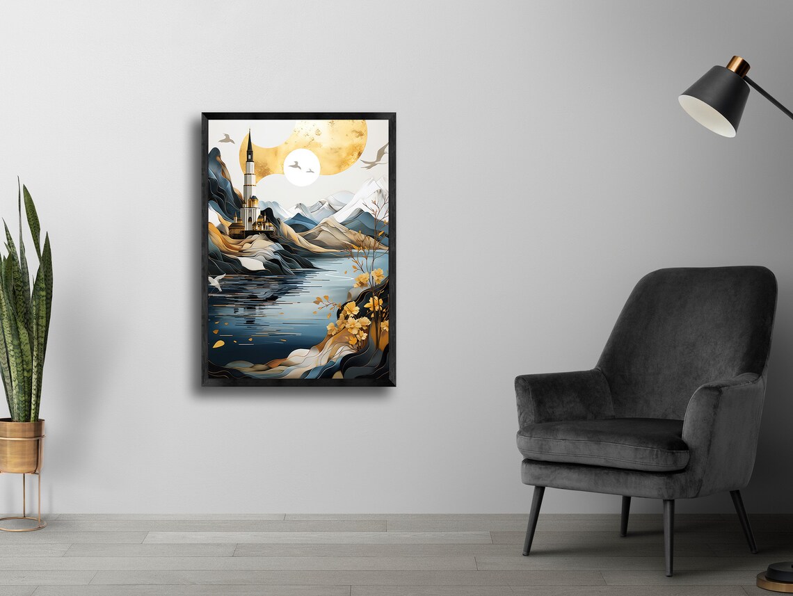 Lunar Reflections - Traditional Travel Poster - Image 2