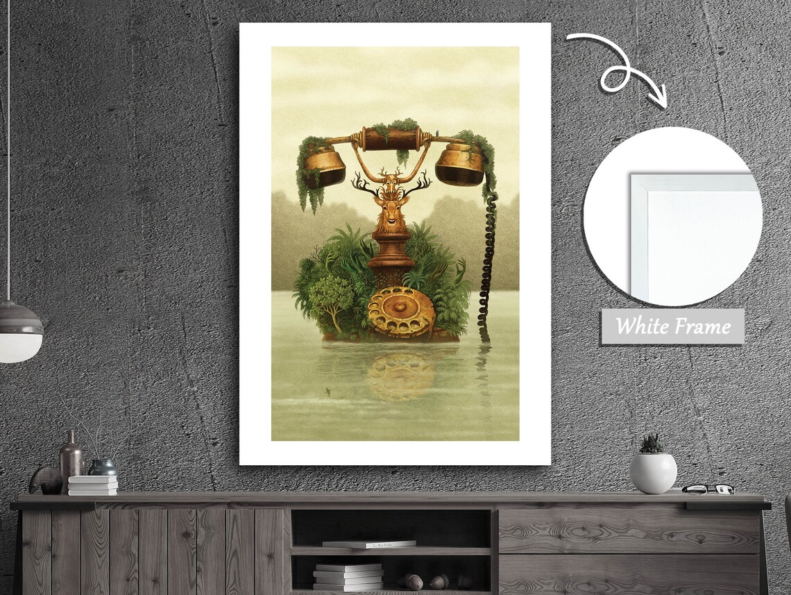 Overgrown Vintage House Phone, Botanical Decor - Image 3