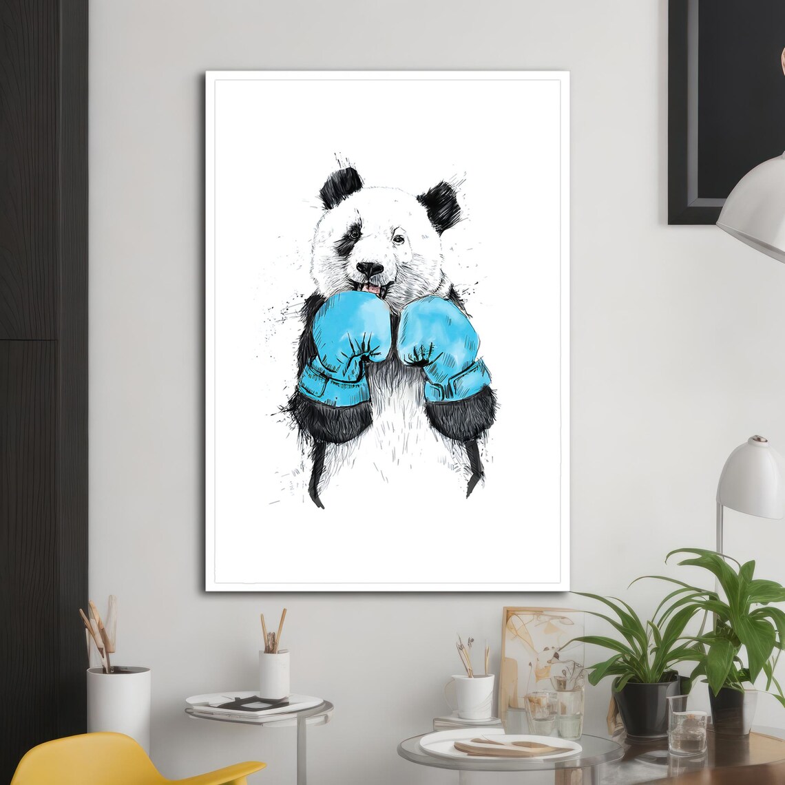 Boxer Panda Painting, Charming Animal Art - Image 2