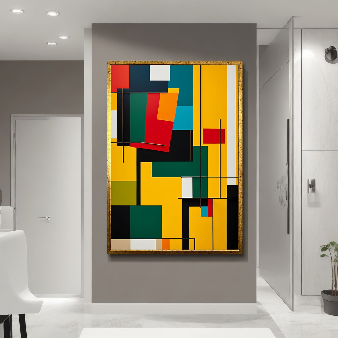 Abstract Geometric Painting, Modern Wall Art Gift - Image 5