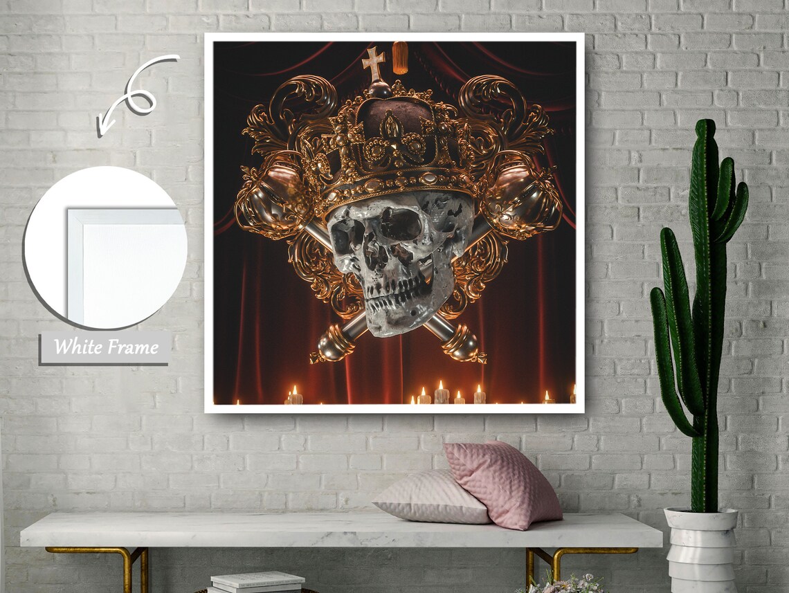 Regal Crown Adorned With Golden Orbs, Luxury Wall Art - Image 3