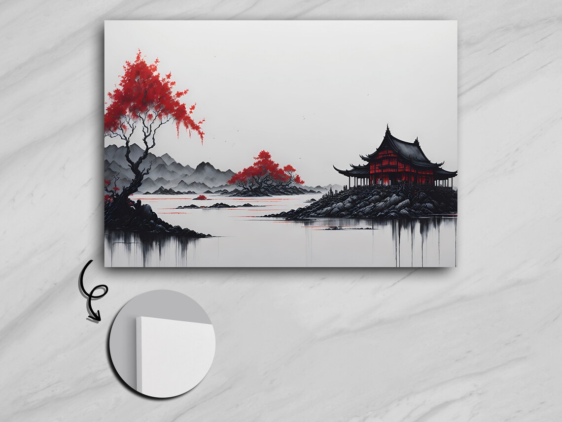 Ancient Chinese Huts, Cultural Heritage Art Print