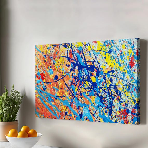 Abstract Artistic Oil Painting Look Decorative Canvas Wall Art Print Housewarming Gifts