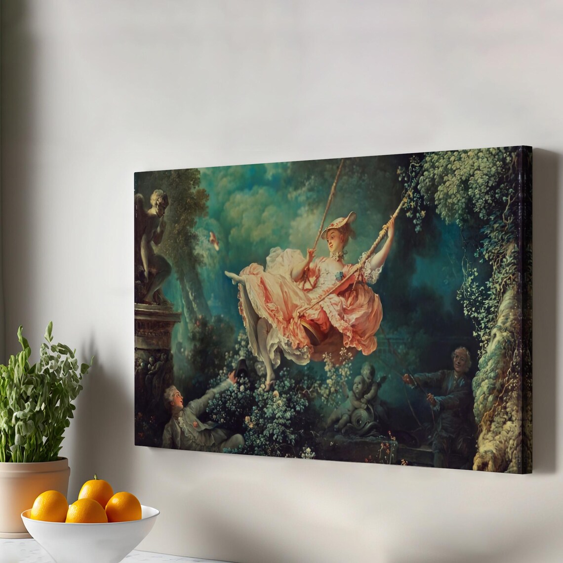Fragonards The Swing Rococo Garden Romance Classic Painting Poster