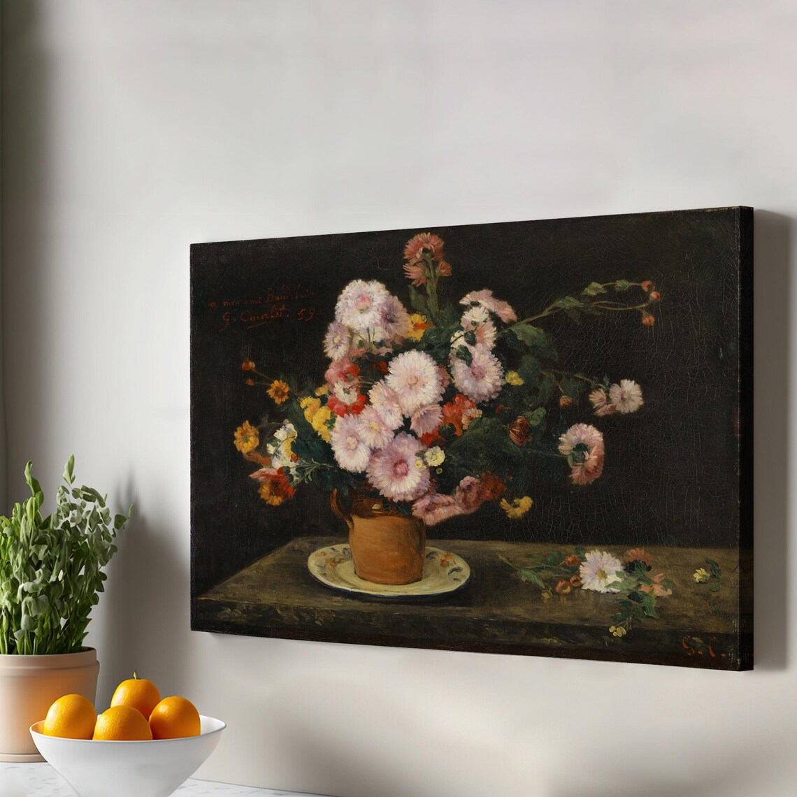 Gustave Courbet Aster Bouquet 1859 Floral Still Life Classic Poster
