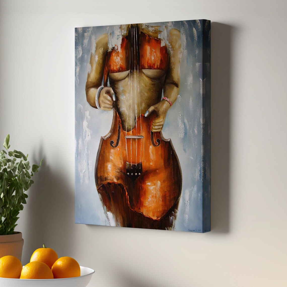 Surreal Woman And Cello Body Abstract Musical Instrument Art Poster