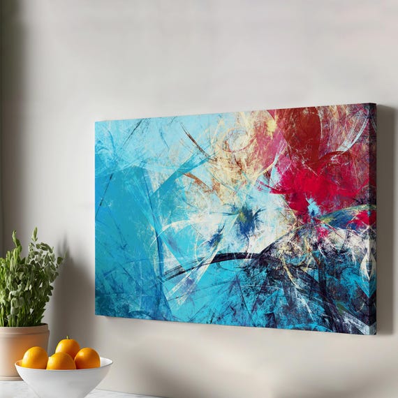 Abstract Oil Painting Look Decorative Canvas Wall Art Framed Print