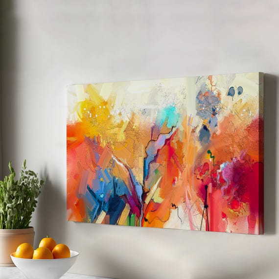 Brush Stroke Abstract Oil Painting Style Decorative Canvas Wall Art Print Housewarming Gifts
