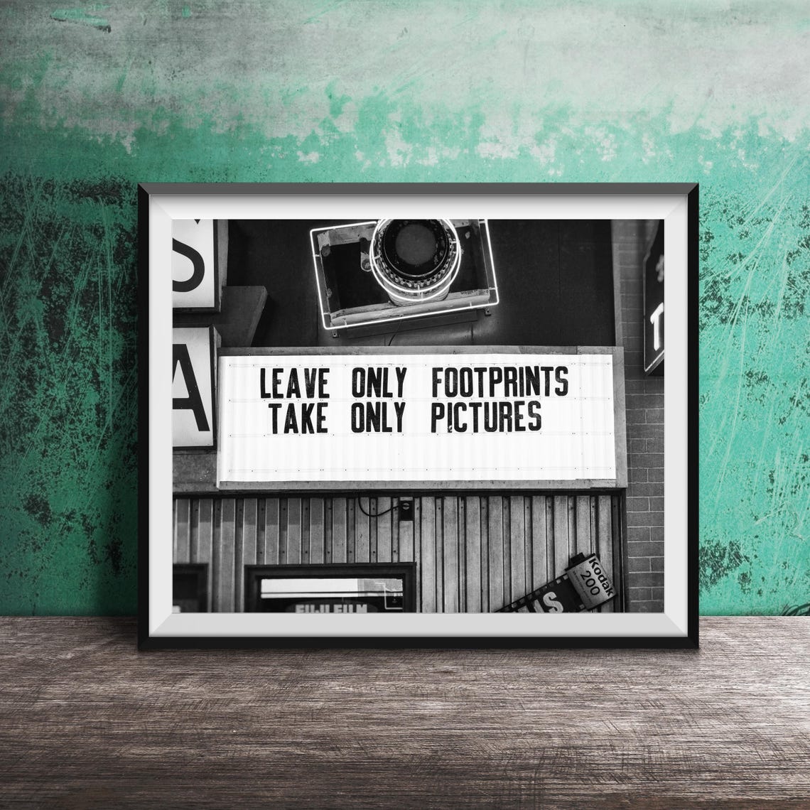 Take Only Pictures Photographer Marquee Camera Neon Sign Poster - Image 2