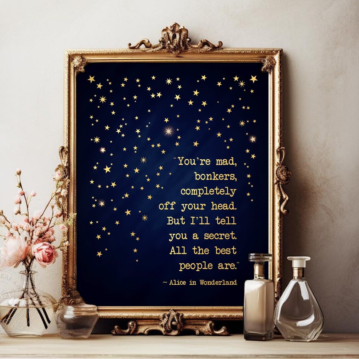 You're Mad, Bonkers Alice In Wonderland Quote Print