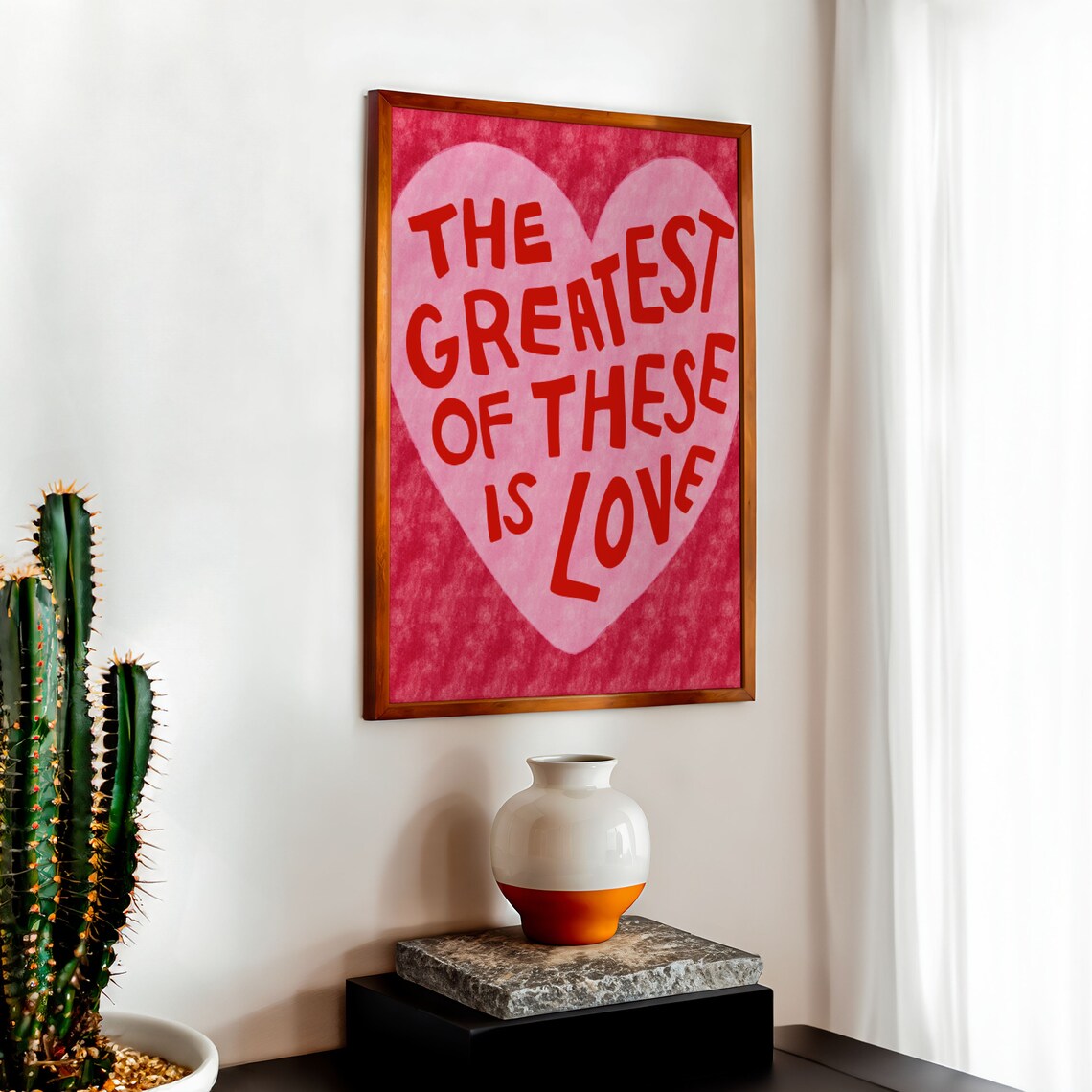 Greatest Of These Is Love Bible Verse Art Print - Image 2