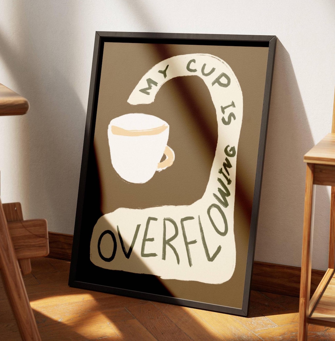 My Cup Is Overflowing Retro Christian Psalm 23:5 Art Print