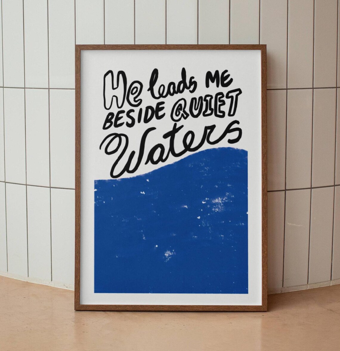 Psalm 232 Quiet Waters Christian Scripture Art Print - Image 2