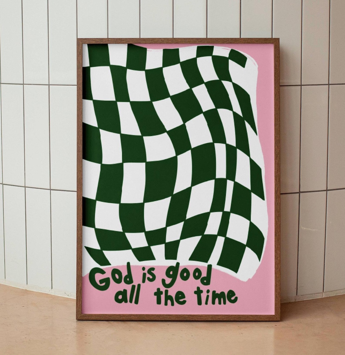 God Is Good All The Time Retro Christian Art Print
