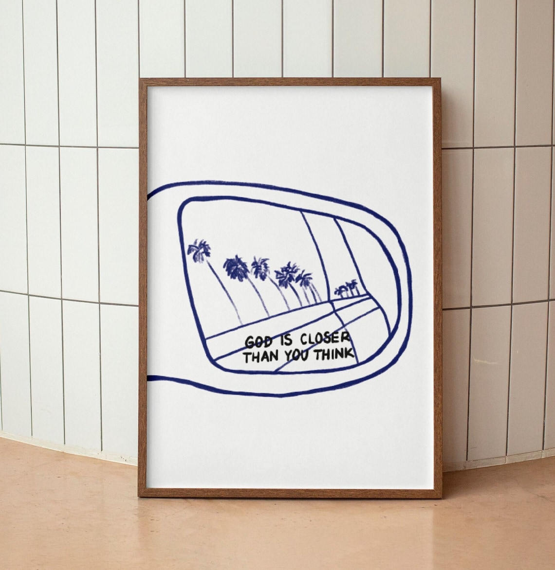 Aesthetic Christian Wall Art, God Is Closer Poster