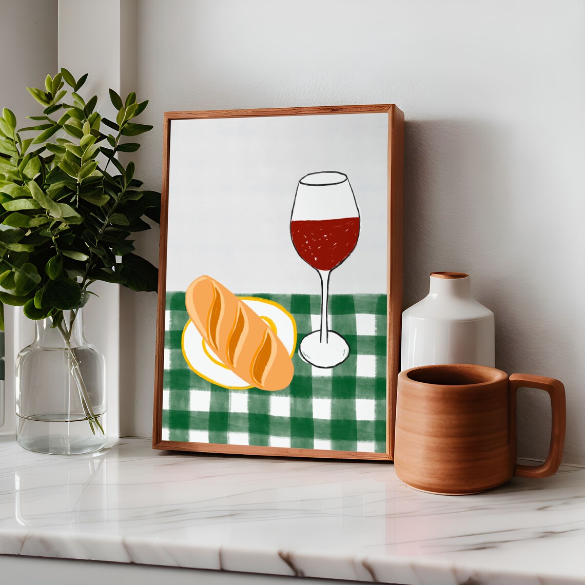 Bread And Wine Retro Aesthetic Christian Wall Art The Last Supper Modern Bible Verse Art Colorful Biblical Scripture Art Kitchen Decor Print - Image 2