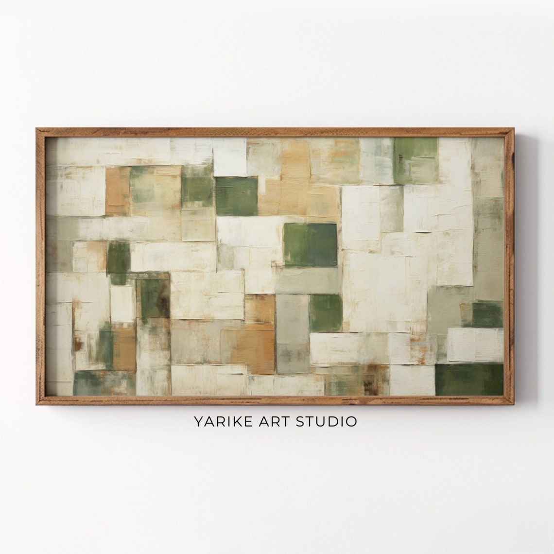 Modern Neutral Abstract Geometric Mosaic Artwork Large Poster