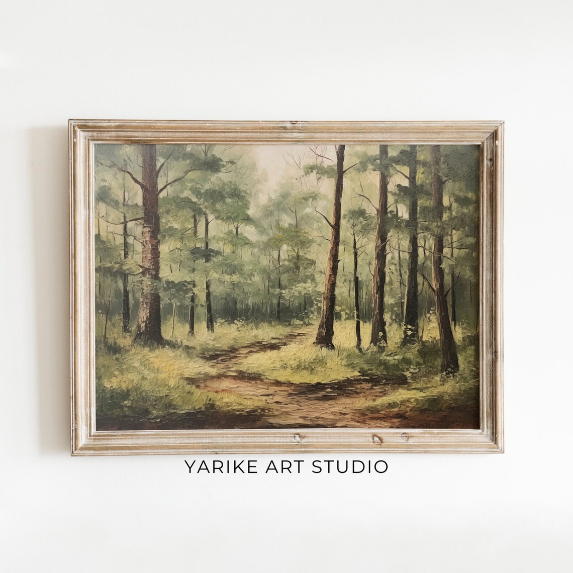 Sunlit Woodland Trail Tall Trees Summer Forest Landscape Poster