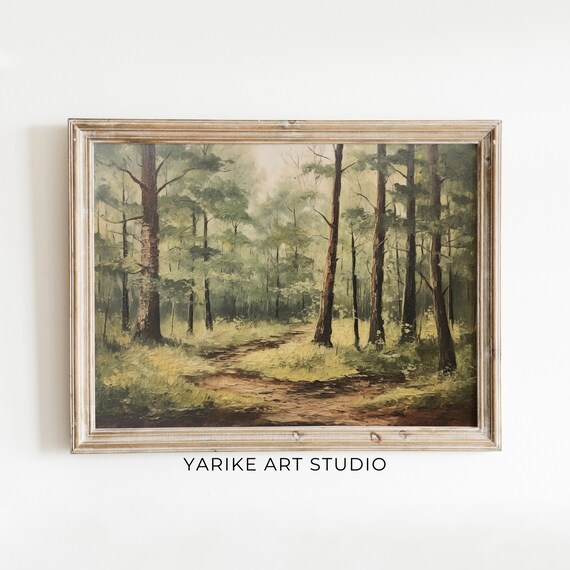 Sunlit Woodland Trail Tall Trees Summer Forest Landscape Poster