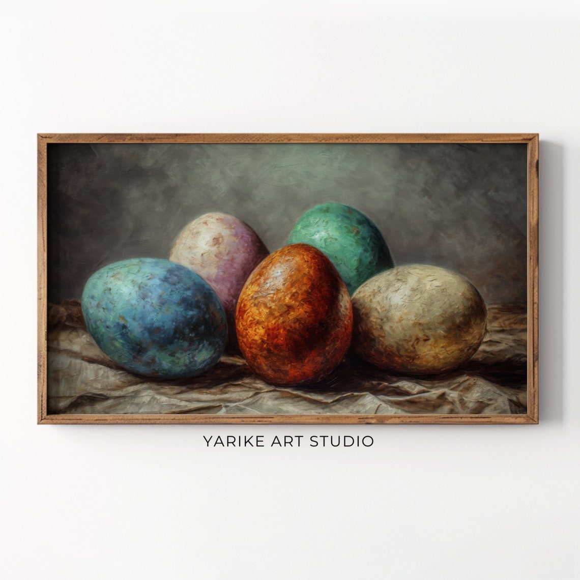 Rustic Painted Easter Eggs Still Life Vintage Spring Kitchen Poster