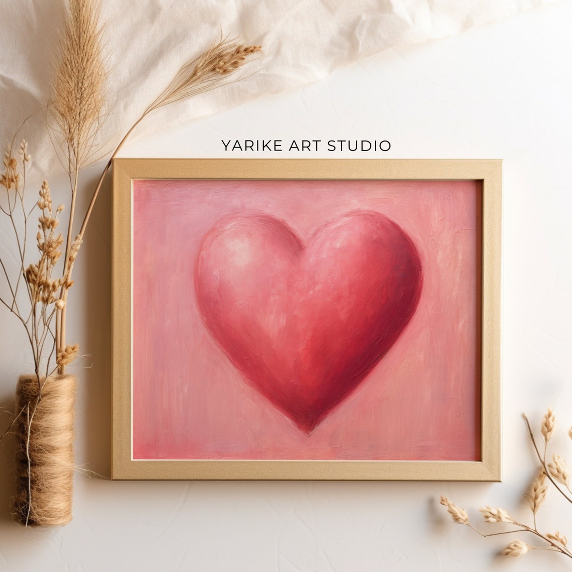 Bold Red Heart On Pink Romantic Minimal Valentine Day Art Poster - Image 5