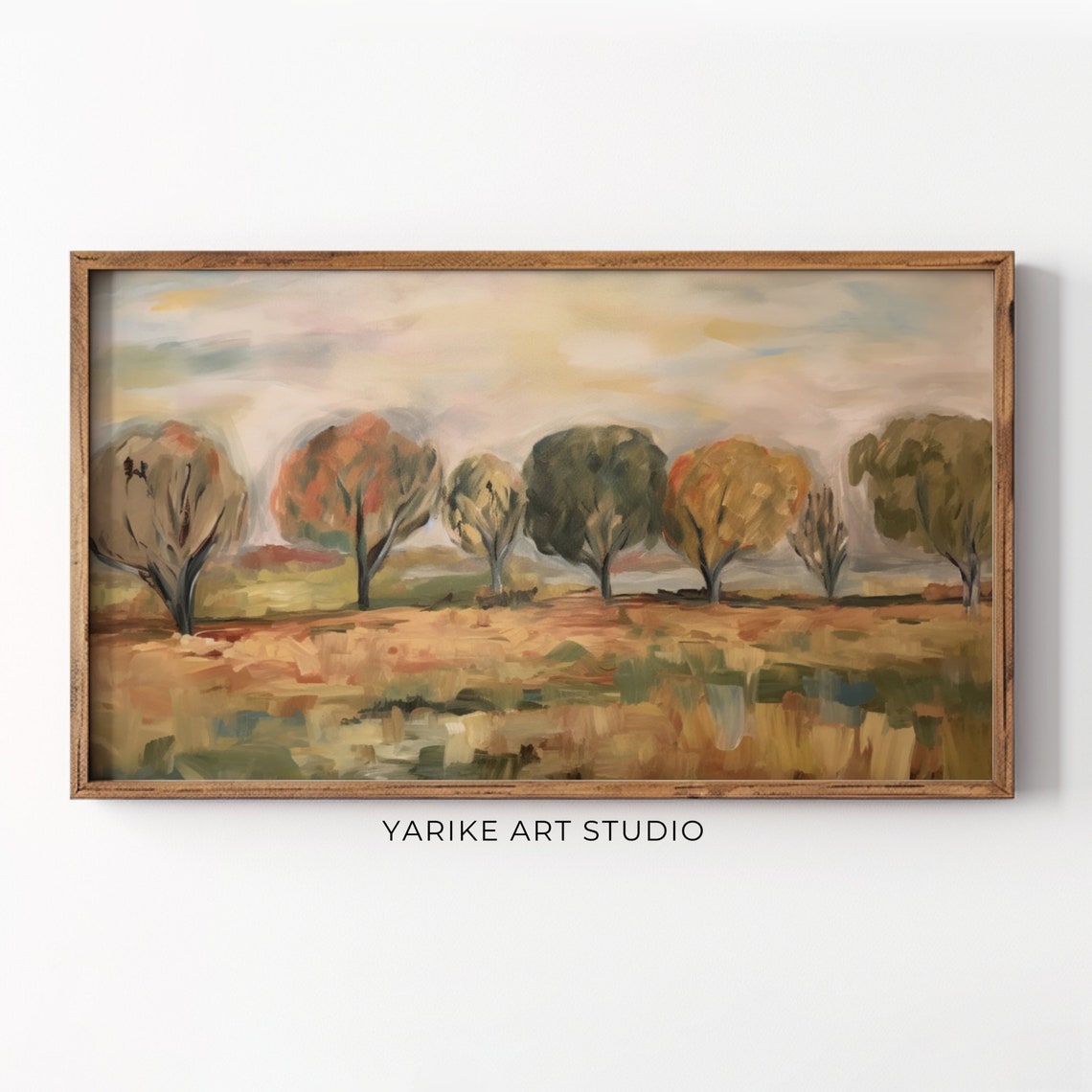 Autumn Trees Frame Tv Art Rustic Farmhouse Tv Art Elm Trees Watercolour Painting Country Farm Painting Holiday Decor Art 6 Tv