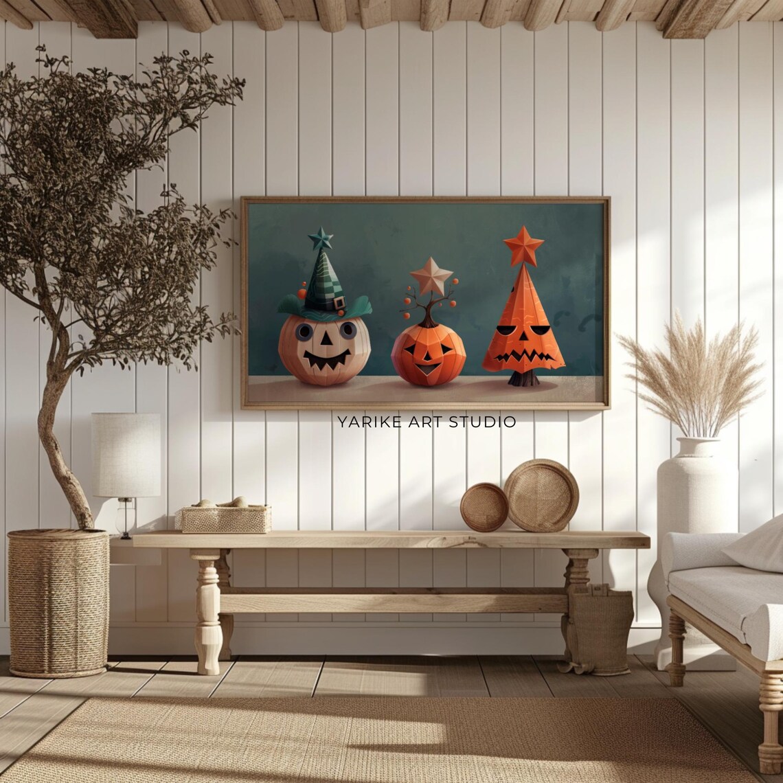 Abstract Halloween Christmas Illustration Frame Tv Art Minimalist Holiday Tv Art Country Farmhouse Tv Art 243 - Image 2