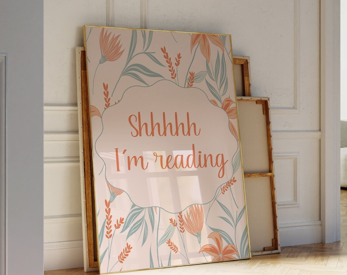 Silence Reading Print, Aesthetic Dorm Decor
