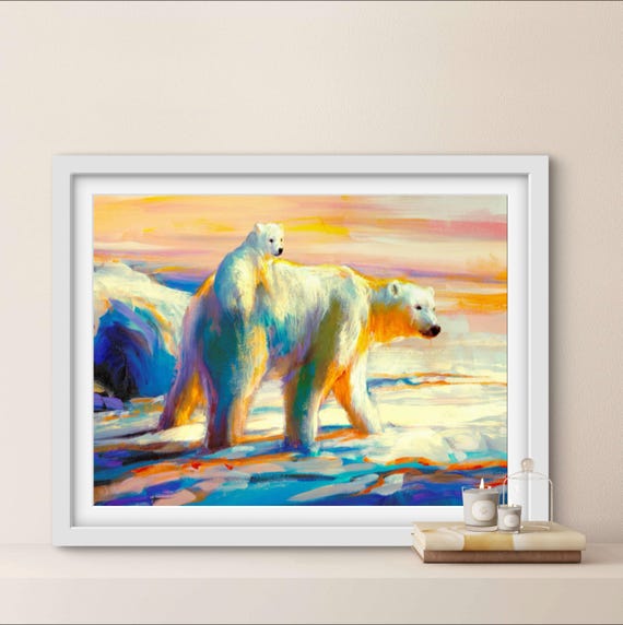 First Light Print Print Polar Bear Poster Bear Portrait North Pole Bear Nature And Animals Mother And Child