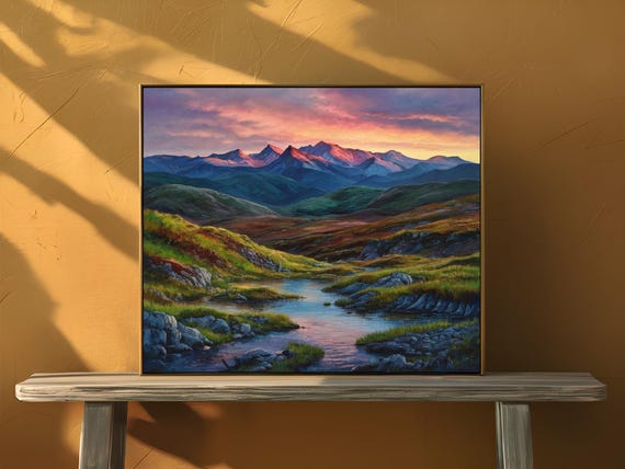 Rocky Mountain Field Nature Art Print Decor Wall Room