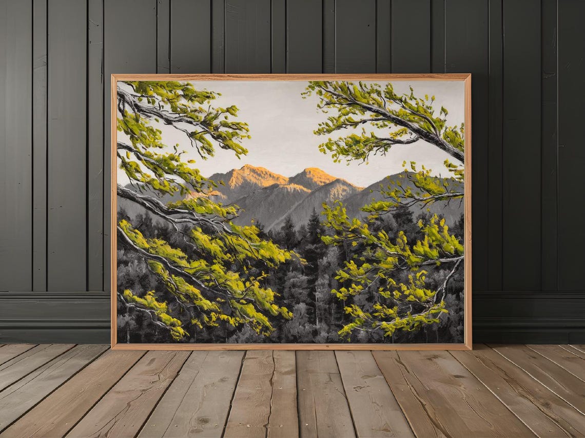 Mountain Forest Nature Art Print Decor Wall Room - Image 3