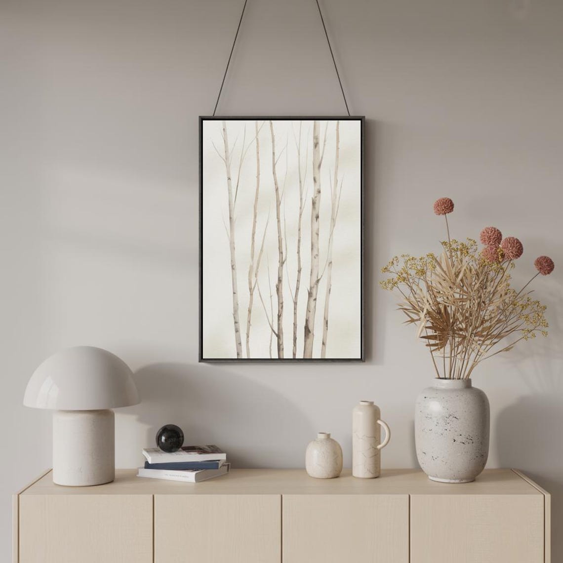 Minimal Birch Tree Wall Art Scandinavian Forest Decor - Image 2