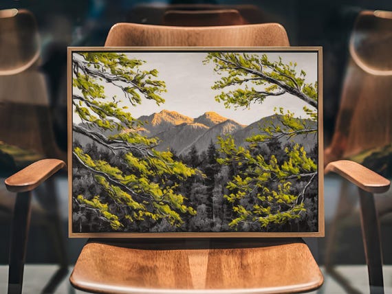 Mountain Forest Nature Art Print Decor Wall Room