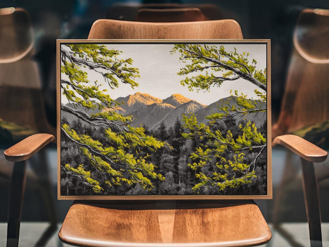 Mountain Forest Nature Art Print Decor Wall Room