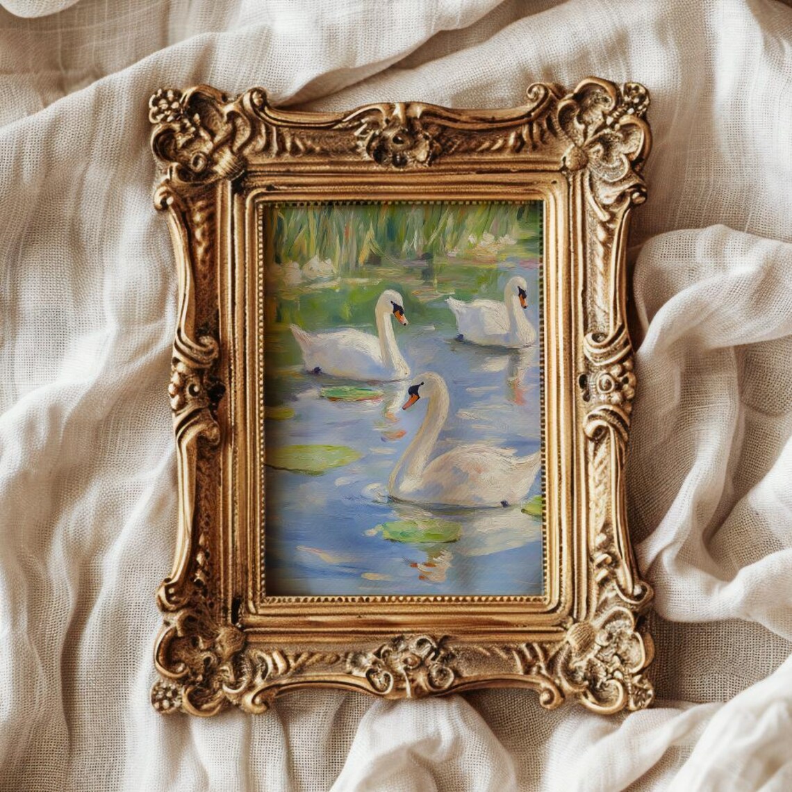 Vintage Swan, Pastel Farmhouse Nursery Decor - Image 3