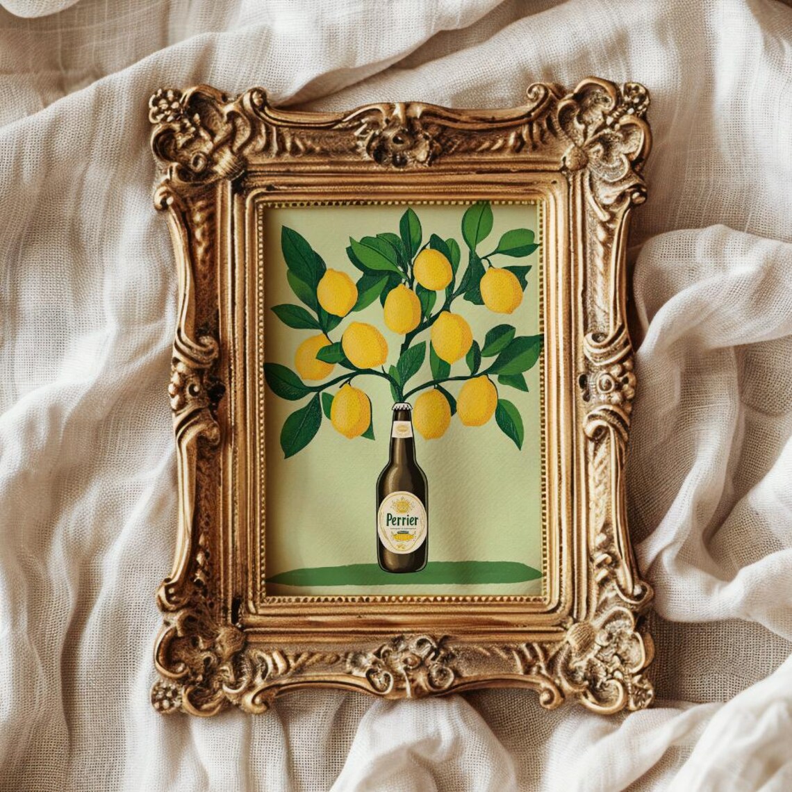 Bold Funky Lemon Tree Art, Retro Kitchen Decor - Image 2