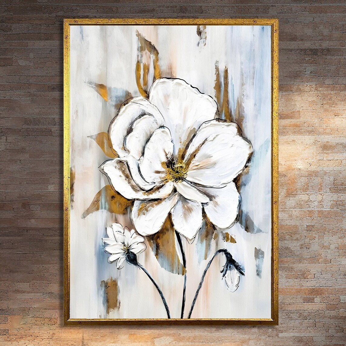 Elegant White Flower Minimalist Floral Art Print