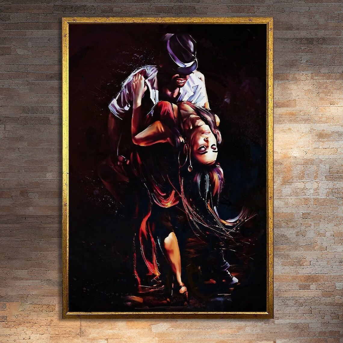 Dynamic Tango Dance Poster, Passionate Studio Decor
