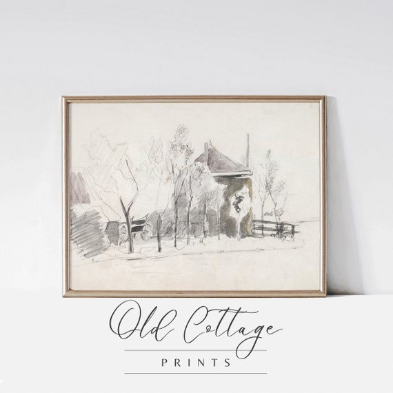 Country Sketch Vintage Farmhouse Sketch Remastered Artwork 0009
