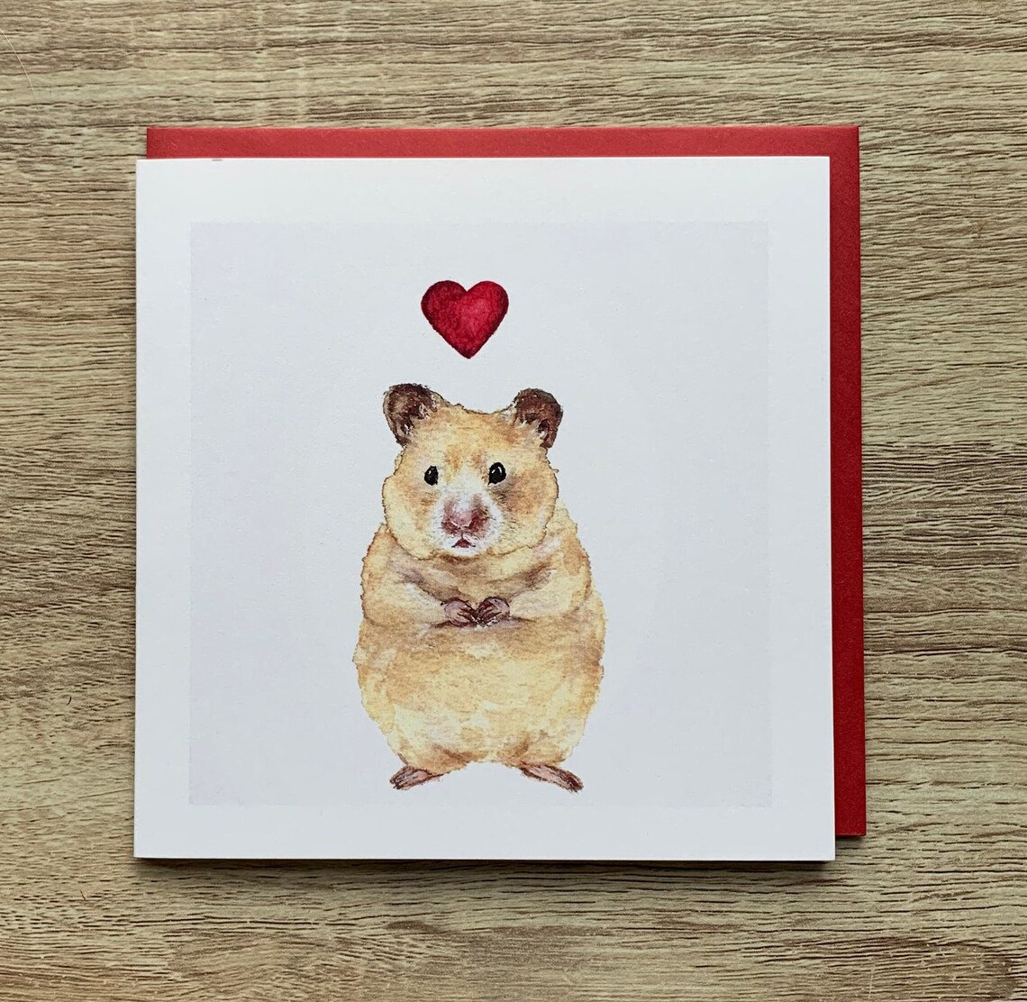 Hamster And Heart Art Print, Whimsical Card