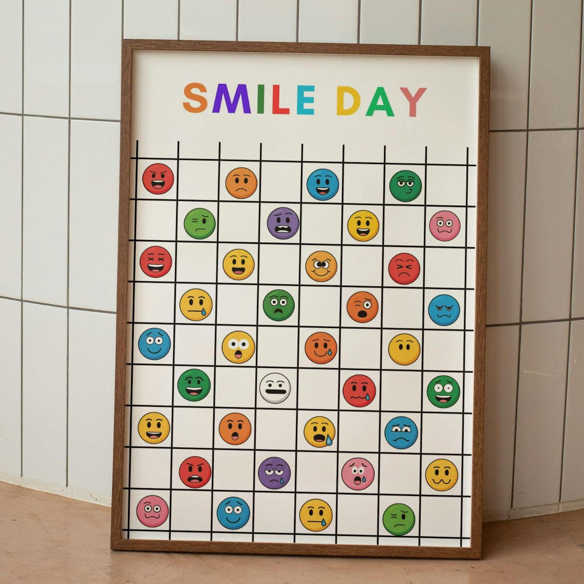 World Smile Day, Fun Kids Room Decor Art Print